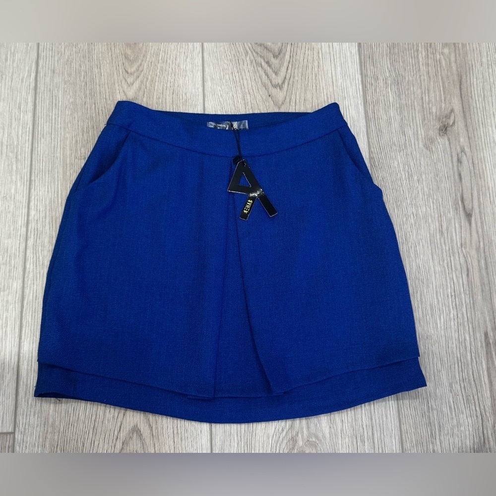 REHAB Blue Skirt with Tag Detail